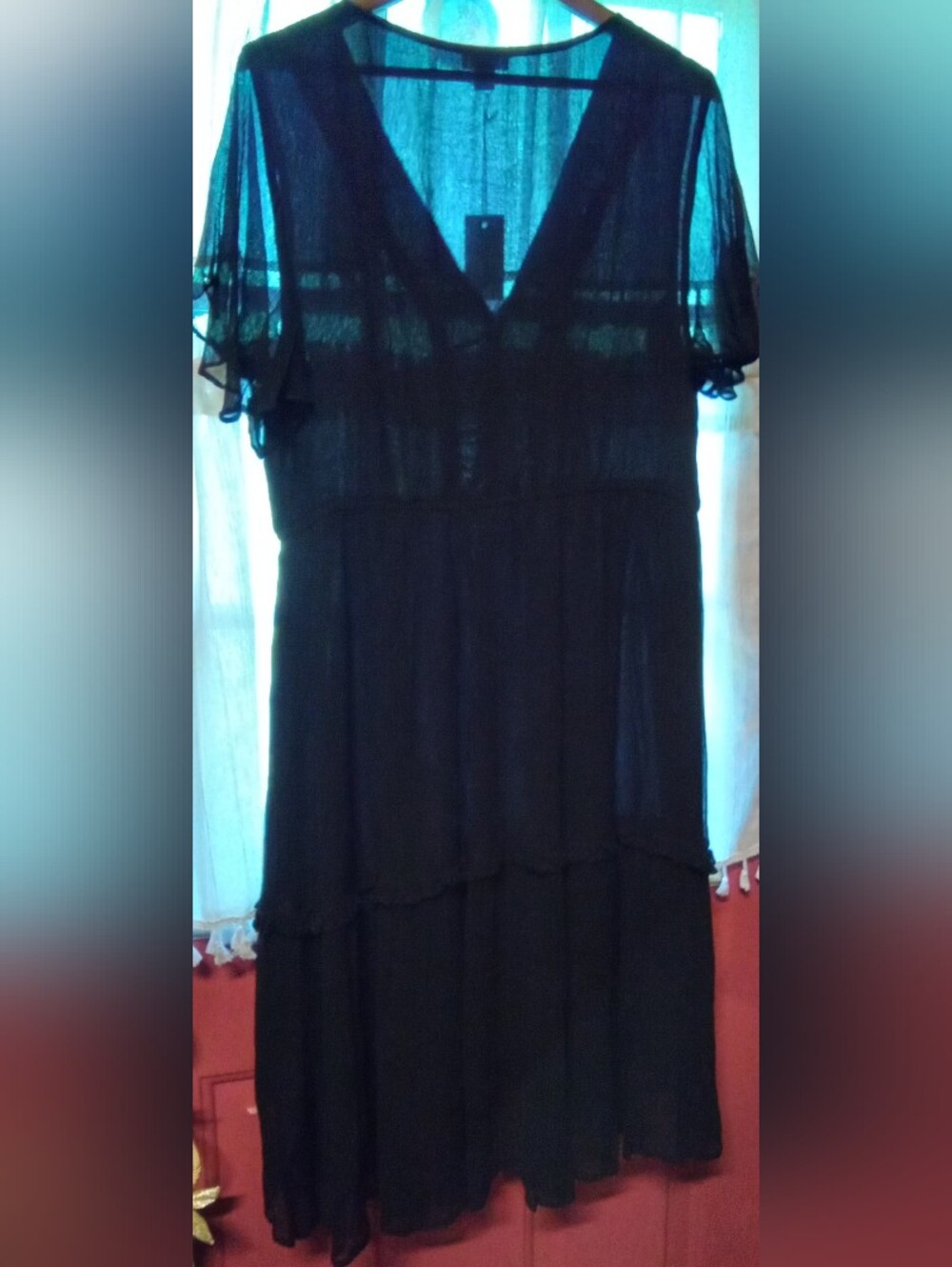 Sundance Black Midi Dress with Flutter Sleeves